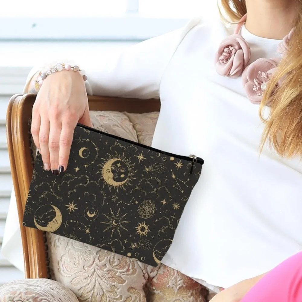 Spell Golden Sun & Moon Star Witchy Makeup Bag